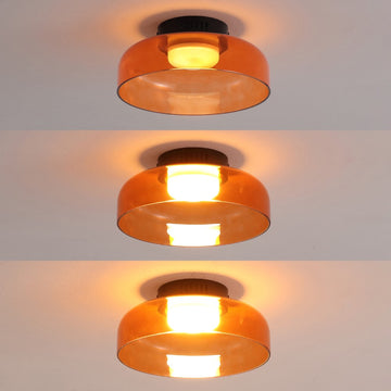 Kalmar 12" Modern Minimalist Iron/Glass Dimmable Integrated LED Flush Mount